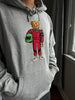 Embroidered "RaceMotive Bear" Heather Grey Organic Cotton Hooded Sweatshirt